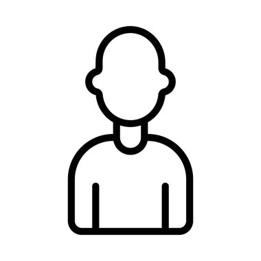 Kel Adam web simgesi düz tasarım, vektör illüstrasyonu