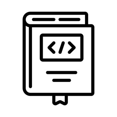 Kodlama Kitabı simgesi, vektör illüstrasyonu