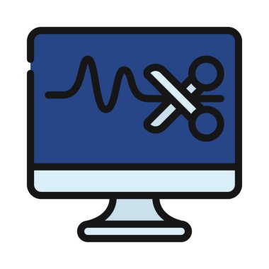 Ses Düzenleme Yazılım simgesi, vektör illüstrasyonu basit tasarım