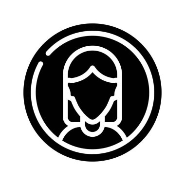 Kadın Kullanıcı simgesi vektör illüstrasyonu