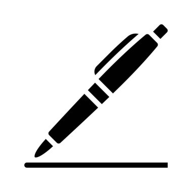 Kalem ve akıllı telefon simgesi, vektör illüstrasyonlu belge uygulaması 