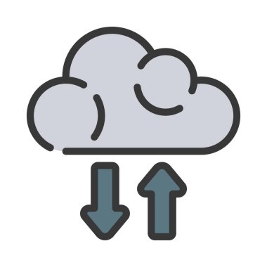 bulut depolama simgesi, vektör illüstrasyonu