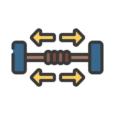 Gerilim Gücü web simgesi düz tasarım, vektör illüstrasyonu