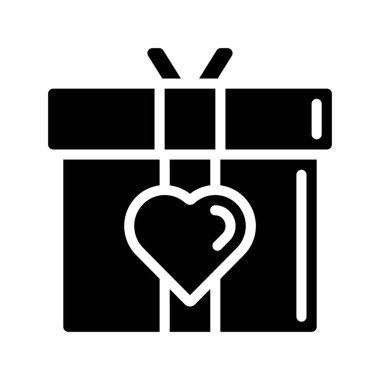 hediye kutusu simgesi, vektör illüstrasyonu