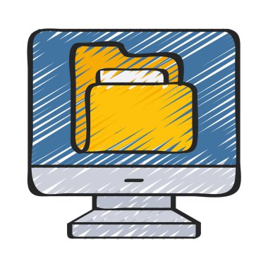 bilgisayar klasör simgesini, vektör çizim 