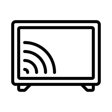 TV ekran simgesi, vektör illüstrasyonu basit tasarım