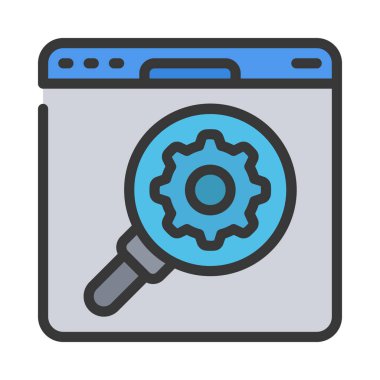 Arama motoru optimizasyon vektör çizimi. İKİ                             