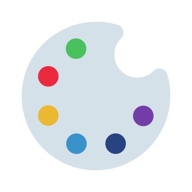 Art Pallet web simgesi düz tasarım, vektör illüstrasyonu