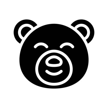 Ayı başı hayvan simgesi taslak biçiminde