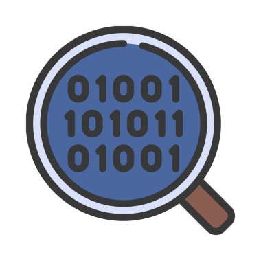 İkili simge vektör illüstrasyon tasarımını analiz et