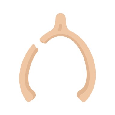 Kırık lades kemiği web simgesi düz tasarım, vektör illüstrasyonu