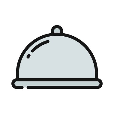 Oda Servisi Tabağı web simgesi vektör illüstrasyonu