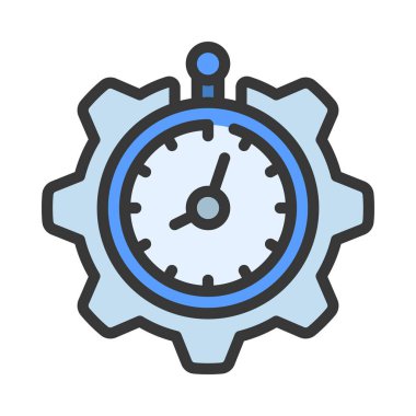 zaman yönetimi ve zaman kavramı simgesi, vektör illüstrasyonu basit tasarım