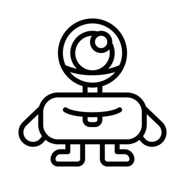 Beyaz arkaplanda canavar vektör çizimi 