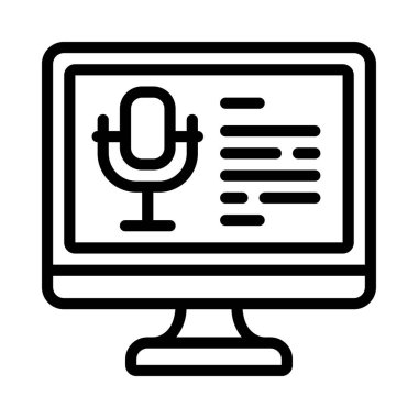 Bilgisayar Ses Bilgisi simgesi, vektör illüstrasyonu 