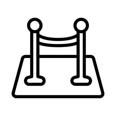 Kırmızı Halı Ağı simgesi düz tasarım, vektör illüstrasyonu