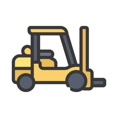 Tekerlek vektör çizimine sahip forklift kamyonu            