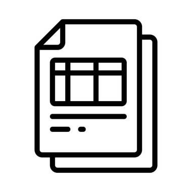 Hesap Tablosu Belgesi simgesi, vektör illüstrasyonu 