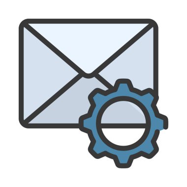 E- posta Ayarları, Beyaz Arkaplanda İzole Edilmiş Simge 