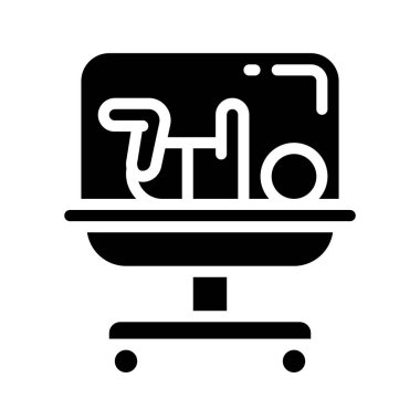 Bebek kuvöz ağ simgesi düz tasarım, vektör illüstrasyonu