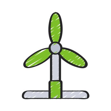 Rüzgar güç türbini. Web simgesi basit illüstrasyon         