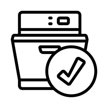 Bulaşık makinesi simge vektör illüstrasyon tasarımını içerir