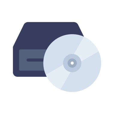 Optik Disk Sürücüsü düz simgesi, vektör illüstrasyonu 