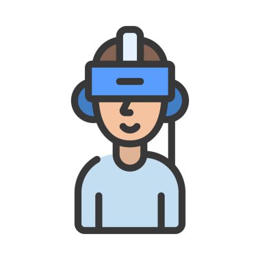 Sanal Gerçeklik simgesi vektör çizimi tasarımı