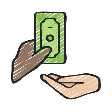 Borçlu ve Lender düz simgesi, vektör illüstrasyonu 