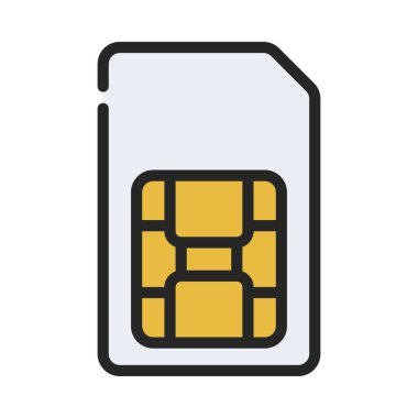 Modern simge Sim Kart 'ın vektör illüstrasyonu