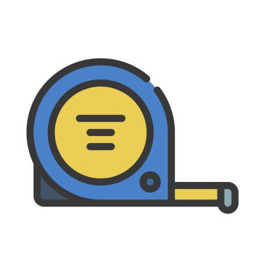 Teyp Ölçü ağ ikonu vektör illüstrasyonu