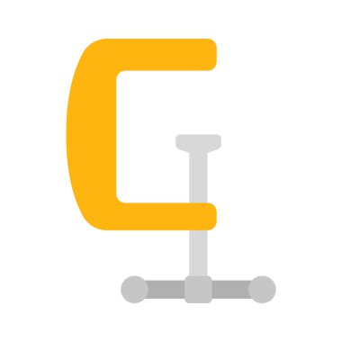 C Kıskaç Aracı düz simgesi, vektör illüstrasyonu 