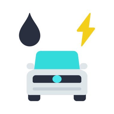 Melez Araba düz simgesi, vektör illüstrasyonu 