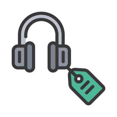 kulaklık simgesi, vektör illüstrasyonu 