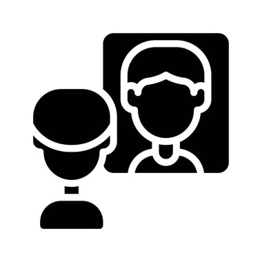 Öz Yansıma düz simgesi, vektör illüstrasyonu 