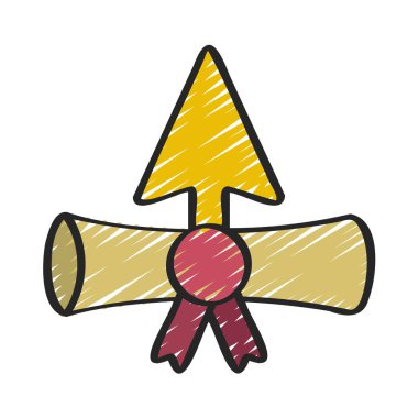 Fare Tıklama Diploma düz simgesi, vektör illüstrasyonu 