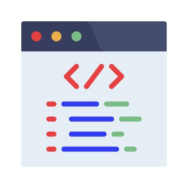 Web Sitesi Kodlama simgesi, vektör illüstrasyonu