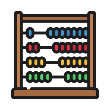 Matematik Abaküs simgesi vektör illüstrasyon tasarımı