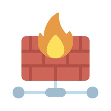 Ağ Güvenlik Duvarı Web simgesi vektör illüstrasyonu