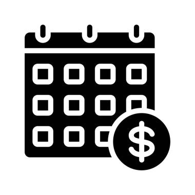 Ödeme Tarihi Zamanlama simgesi, vektör illüstrasyonu 