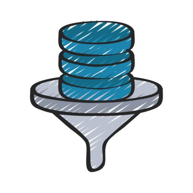 Veri Filtreleri simgesi, vektör illüstrasyonu  