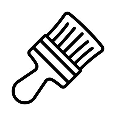 Fırça düz ikon vektör illüstrasyonunu boya 