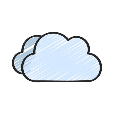 İki Bulut Simgesi, Vektör İllüstrasyonu