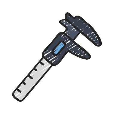 Calliper Ölçüm Aracı düz simgesi, vektör illüstrasyonu 