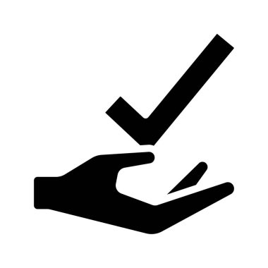 İşaretli simge vektör illüstrasyonu ile el 