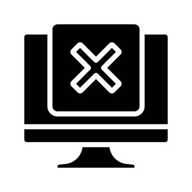 Tamamlanmamış Bilgisayar Görev simgesi, vektör illüstrasyonu 