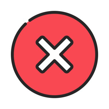 Dairesel düz simge yok, vektör illüstrasyonu 