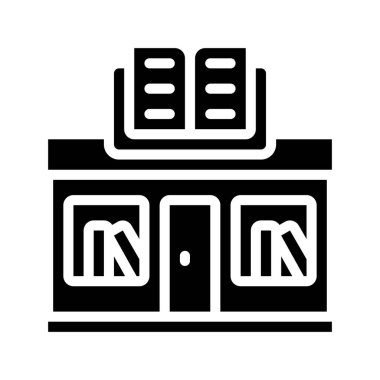 Kitap Deposu simgesi, vektör illüstrasyonu