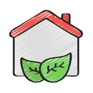 Eko ev kavramı, vektör illüstrasyonu  