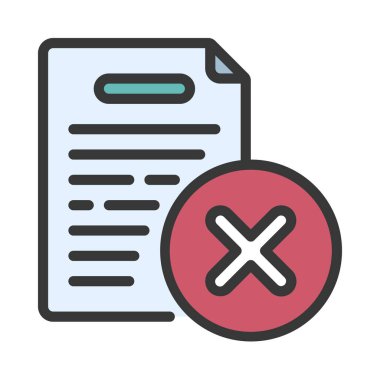 Kötü Belge simgesi, vektör illüstrasyonu 